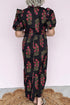 Bohemian All Over Floral Print Bubble Sleeve Tiered Dress
