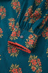 Bohemian All Over Floral Print Lacy Trim Pleated Blouse