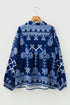 Bohemian All Over Floral Print Notched Neck Long Sleeve Blouse
