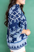 Bohemian All Over Floral Print Notched Neck Long Sleeve Blouse