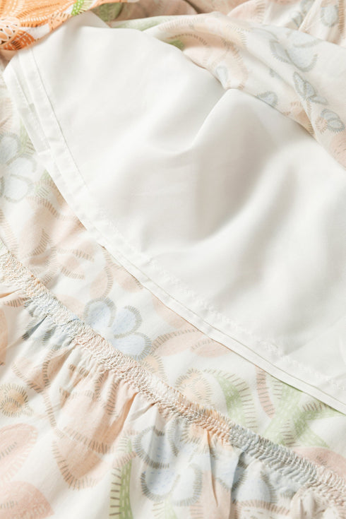 Bohemian All Over Floral Print Tiered Maxi Dress
