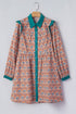 Bohemian All Over Print Collared Shirt Floral Dress