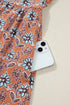 Bohemian All Over Print Collared Shirt Floral Dress
