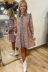 Bohemian All Over Print Collared Shirt Floral Dress
