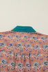 Bohemian All Over Print Collared Shirt Floral Dress