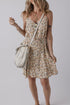 Bohemian All Over Print Tie Waist Flared Floral Dress