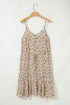 Bohemian All Over Print Tie Waist Flared Floral Dress