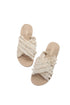 Bohemian Crochet Criss Cross Tassel Embellished Slides