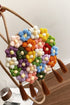 Bohemian Crochet Knit Flower Design Tasseled Shoulder Bag