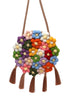 Bohemian Crochet Knit Flower Design Tasseled Shoulder Bag