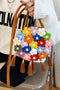 Bohemian Crochet Knit Flower Design Tasseled Shoulder Bag