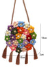 Bohemian Crochet Knit Flower Design Tasseled Shoulder Bag