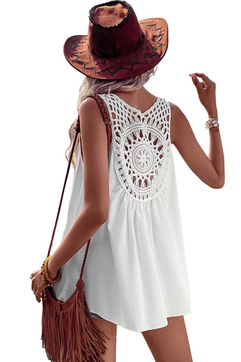 Bohemian Crochet Patchwork Sleeveless Tunic
