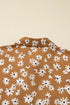 Bohemian Daisy Floral Print Split Neck Puff Sleeve Mini Dress