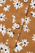 Bohemian Daisy Floral Print Split Neck Puff Sleeve Mini Dress
