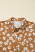 Bohemian Daisy Floral Print Split Neck Puff Sleeve Mini Dress