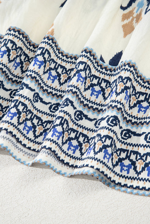 Bohemian Damask Print Relaxed Fit Woven Camisole Top