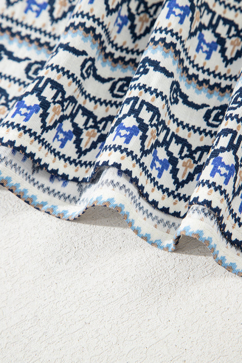 Bohemian Damask Print Relaxed Fit Woven Camisole Top