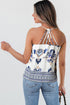Bohemian Damask Print Relaxed Fit Woven Camisole Top
