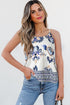 Bohemian Damask Print Relaxed Fit Woven Camisole Top