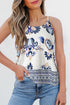 Bohemian Damask Print Relaxed Fit Woven Camisole Top