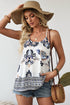 Bohemian Damask Print Relaxed Fit Woven Camisole Top