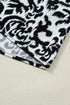 Bohemian Damask Print Ruffled Contrast Trim Half Sleeve Blouse