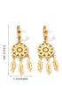 Bohemian Dream Catcher Feather Fringed Dangle Earrings