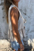 Bohemian Dream Embroidered Hollow Out Knot Front V Neck Tank Top