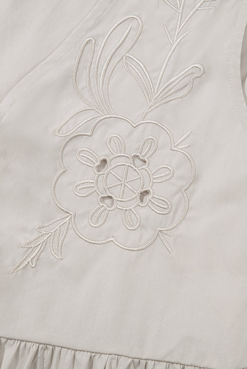 Bohemian Dream Embroidered Hollow Out Knot Front V Neck Tank Top