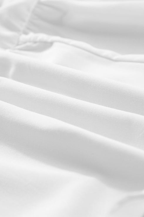 Bohemian Elegance Embroidered Puff Sleeve V-Neck Blouse