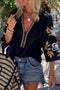 Bohemian Embroidered Floral V Neck Cotton Blouse