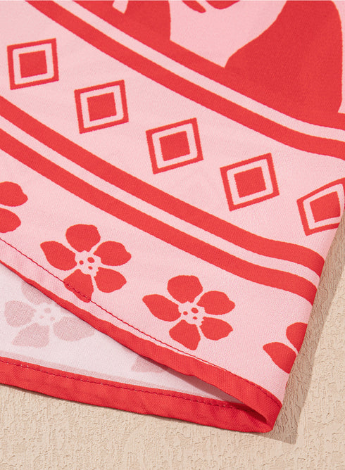 Bohemian Floral Breeze Shirred Waist Button Front Maxi Dress