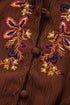 Bohemian Floral Embroidered Tassel Tie Waist Long Sleeve Mini Dress