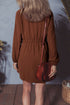 Bohemian Floral Embroidered Tassel Tie Waist Long Sleeve Mini Dress