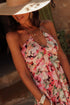 Bohemian Floral Halter Neck Shirred Ruffled Mini Dress