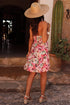 Bohemian Floral Halter Neck Shirred Ruffled Mini Dress