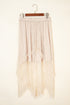 Bohemian Floral Lace Cascading Ruffle Tiered Asymmetrical Maxi Skirt