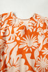 Bohemian Floral Long Sleeve Open Back Knot Detail Blouse