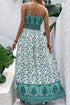 Bohemian Floral Patchwork Print Shirred Cami Maxi Dress