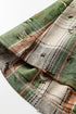 Bohemian Floral Plaid Patchwork Distressed Waffle Knit Shacket