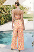 Bohemian Floral Print Bandeau Wide Leg Pant Set