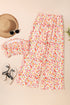 Bohemian Floral Print Bandeau Wide Leg Pant Set