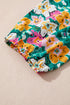 Bohemian Floral Print Contrast Trim V Neck Sleeve Blouse