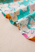 Bohemian Floral Print Contrast Trim V Neck Sleeve Blouse