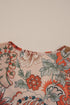 Bohemian Floral Print Deep V Neck Bell Sleeve Blouse