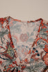 Bohemian Floral Print Deep V Neck Bell Sleeve Blouse
