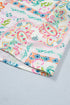Bohemian Floral Print Detailed Trim Half Button Belted Dress