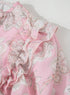 Bohemian Floral Print Drawstring V Neck Puff Sleeve Blouse