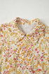 Bohemian Floral Print Frilly Trim Smocked Cuff Mini Dress